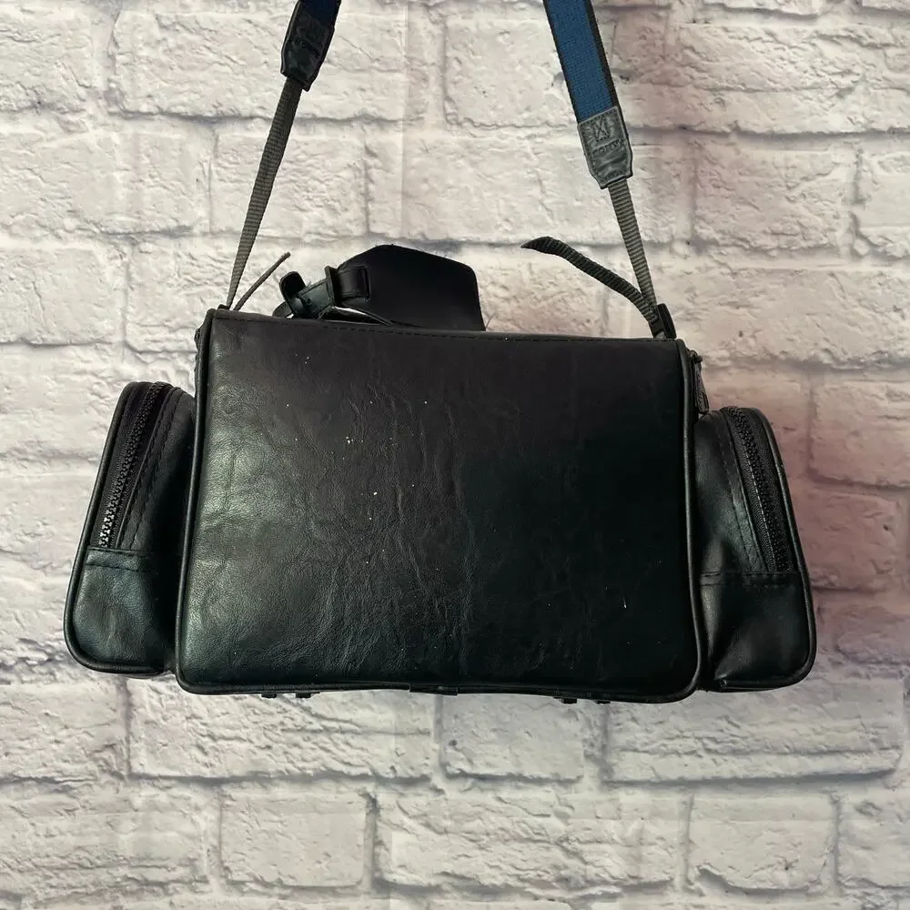Vintage Ambico Leather Camcorder Camera Shoulder Bag Sony Strap